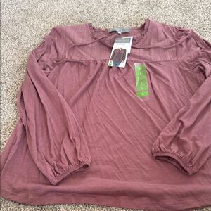 Elegant Plum Long Sleeve Blouse